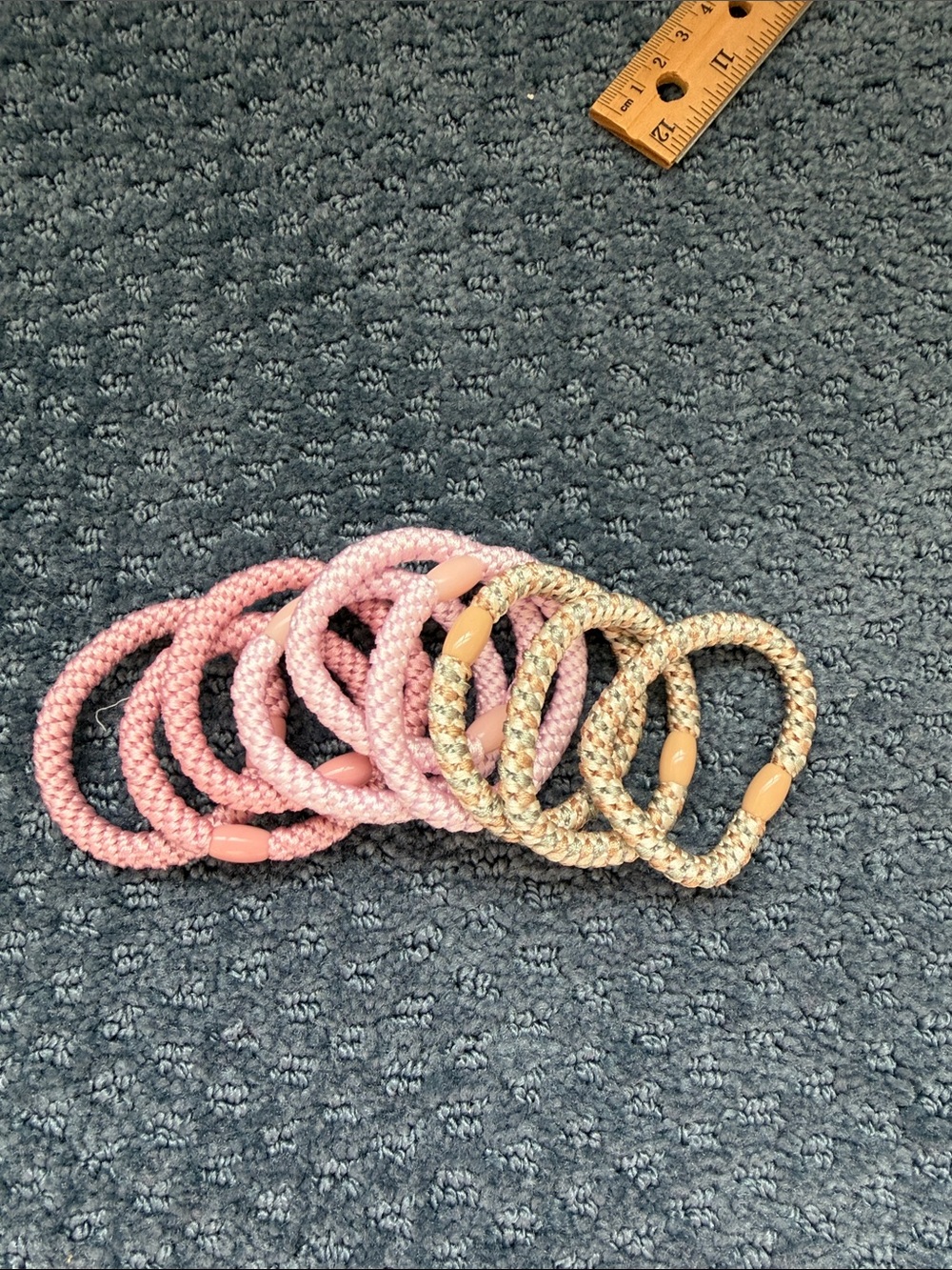 Set of Pink and Multicolor Rope Hair Ties